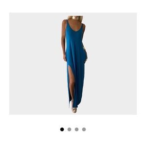 Blue Mer Slit Maxi Dress  The Santorini